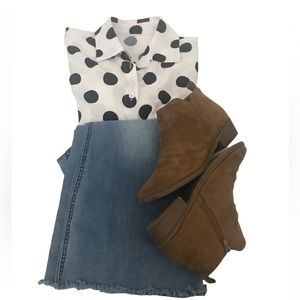 Blouse Dots Black Size LG Women